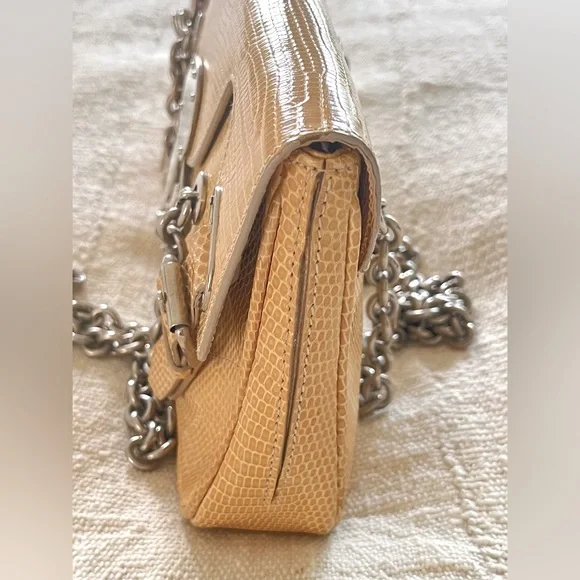 Authentic Vintage Ralph Lauren Collection lizard Skin Chain Handle Handbag - Picture 14 of 16